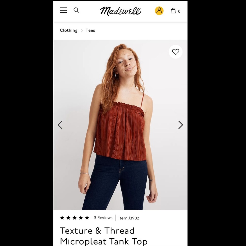 Madewell Texture & Thread Micropleat Tank Top